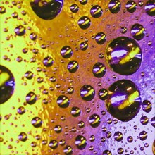 Bright abstract water droplets with bubbles