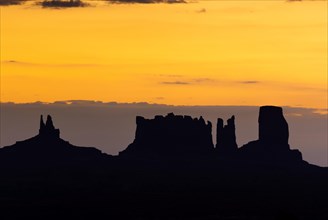 Morning sky with silhouette at Monument Valley