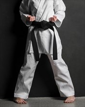 Karate model uniform front view