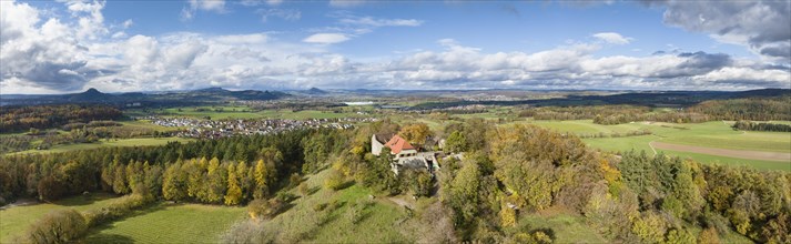 Aerial panorama of Friedingen Castle