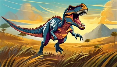 A Tyrannosaurus rex runs
