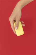 Person holding soap