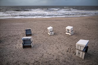 Empty beach chairs
