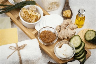 Homemade treatment ingredients arrangement