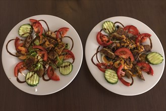 Salads in a French creperie