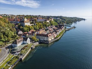 Aerial view of the town of Meersburg with the historic old town