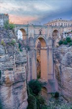 View of the new bridge over the cliff of ronda