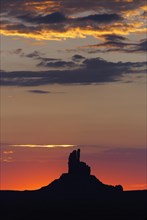 Morning sky with silhouette at Monument Valley