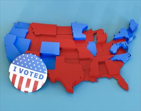 Us elections vote concept with flag