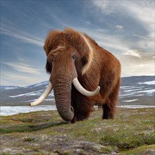 A mammoth in the tundra