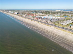 Aerial view of Galveston Beach