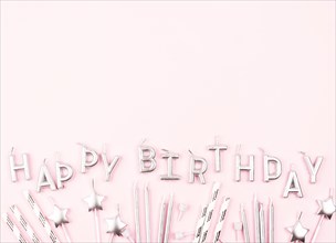 Flat lay birthday candles with copy space