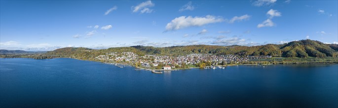 Aerial panorama of Lake Constance