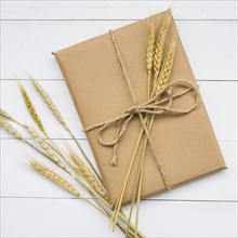 Carton box with wheat