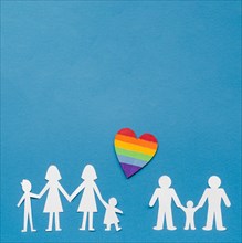 Creative composition lgbt family concept with copy space