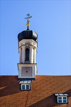 Turret with weather vane on the Kloster-Herz-Jesu and Maria-Ward-Institute