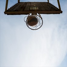 Bottom view basketball hoop
