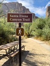 Sign at the Santa Elena Canyon Trail at the Rio Grande