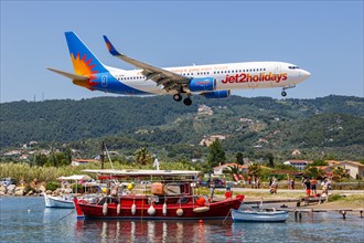 A Boeing 737-800 Jet2 aircraft with registration G-JZBP at Skiathos Airport