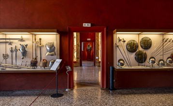 Exhibition room with medieval weapons