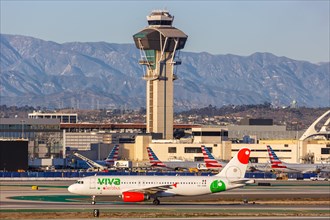 A Viva Aerobus Airbus A320 aircraft with the registration XA-VAB at Los Angeles Airport