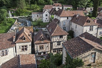 Half-timbered houses at the medieval village Saint-Cirq-Lapopie
