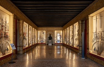 Exhibition room with medieval weapons