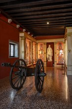 Exhibition room with medieval weapons