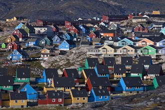 Colourful houses at the town Ilulissat
