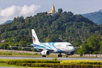 A Bangkok Air Airbus A319 aircraft with the registration HS-PPB at Koh Samui Airport