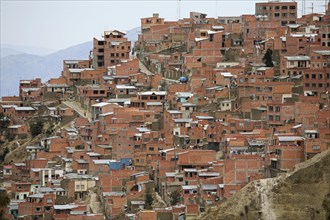 View over suburb of the city La Paz