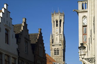 Belfry tower in the medieval city Bruges