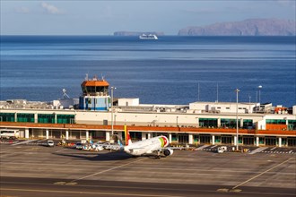 A TAP Air Portugal Airbus aircraft at Funchal Airport