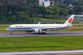 An Air China Airbus A350-900 aircraft with registration number B-1081 at Changi Airport