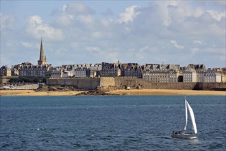 View over the walled city Saint-Malo
