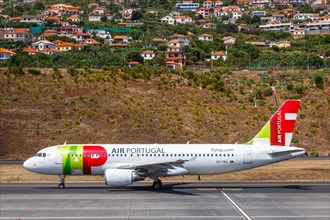 An Airbus A320 aircraft of TAP Air Portugal with the registration CS-TNX at Funchal Airport