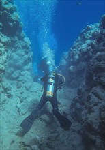 Diver at dive site The Bells