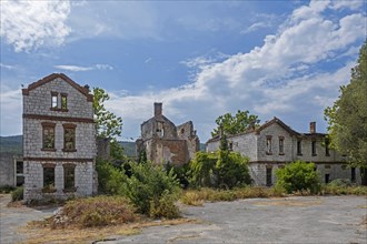 Ruined houses in the village Hum