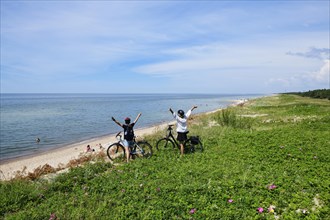 Cyclists at Dutchman's Cap on the Curonian Spit