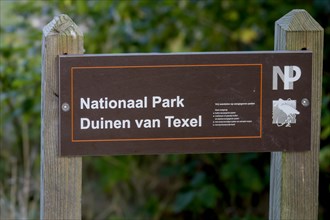 Signpost Nationaal Park Duinen van Texel