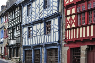 Colourful half-timbered houses at Treguier