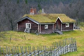 Traditional wooden farmhouse at Jaemtland