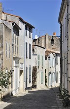 Houses in alley at Saint-Martin-de-Re on the island Ile de Re