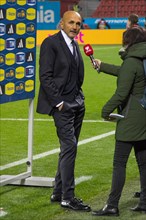 Coach Luciano SPALLETTI Italy during a post-match interview with a journalist