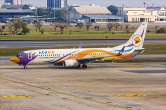 A NokAir Boeing 737-800 aircraft with the registration HS-DBY at Bangkok Don Mueang Airport