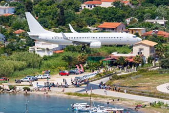 A Boeing 737-800 aircraft of Neos with the registration EI-GRJ at Skiathos Airport