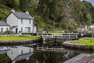 Locks at the village Cairnbaan situated on the Crinan Canal
