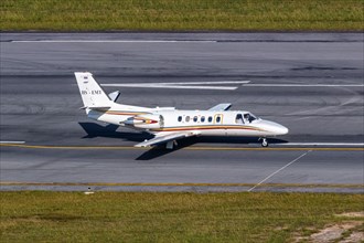 A Cessna 550B Citation Bravo aircraft of MJets with the registration HS-EMT at Koh Samui Airport
