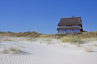 Villa with thatched roof in the dunes at Wittduen auf Amrum on the island of Amrum