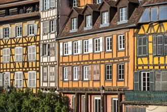Colourful half-timbered houses along the River Ill in the Petite France quarter of the city Strasbourg